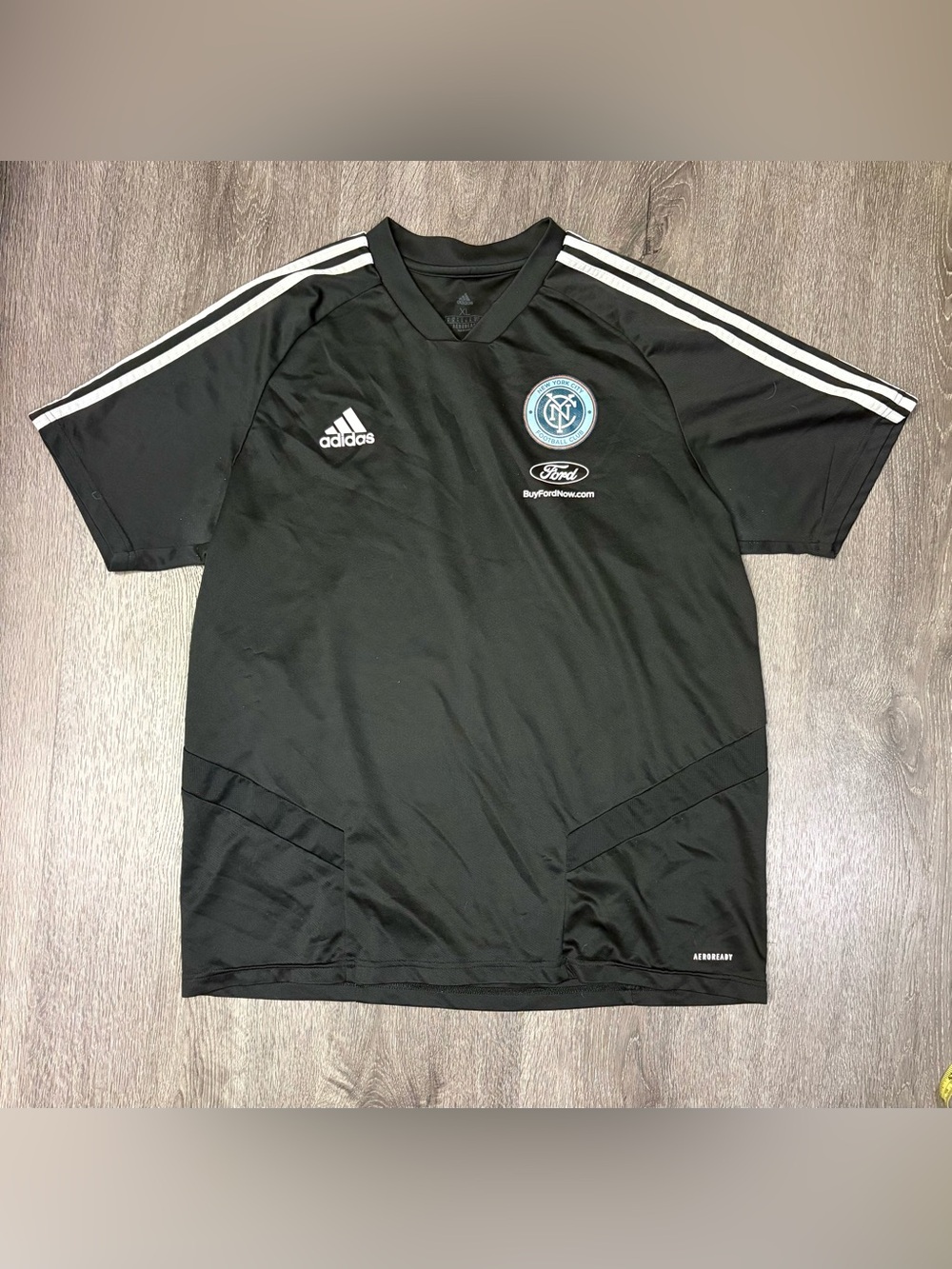 New York City FC Adidas Aeroready MLS Black Soccer Jersey Size XL NYFC World Cup